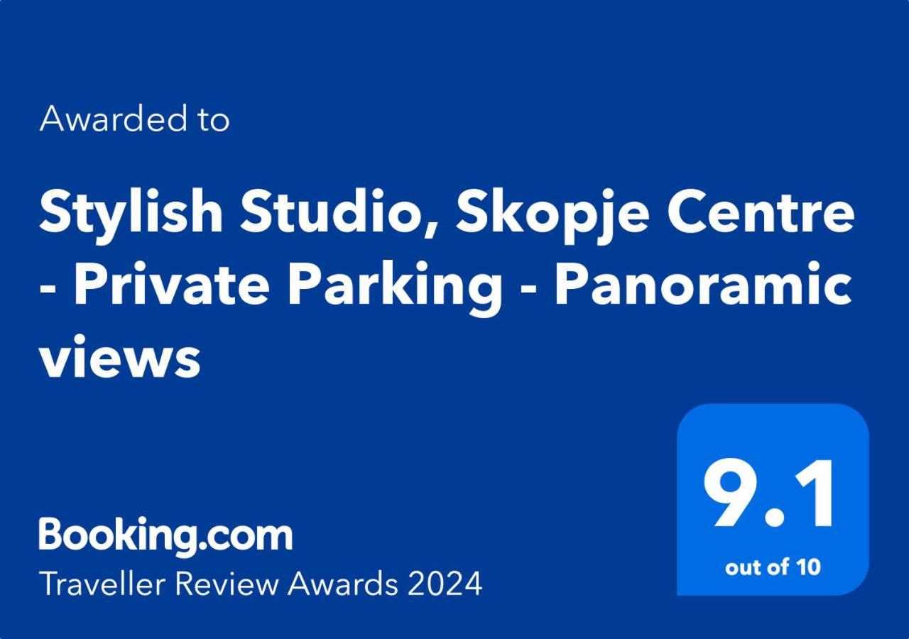Stylish Studio, Skopje Centre - Private Parking - Panoramic Views Екстер'єр фото